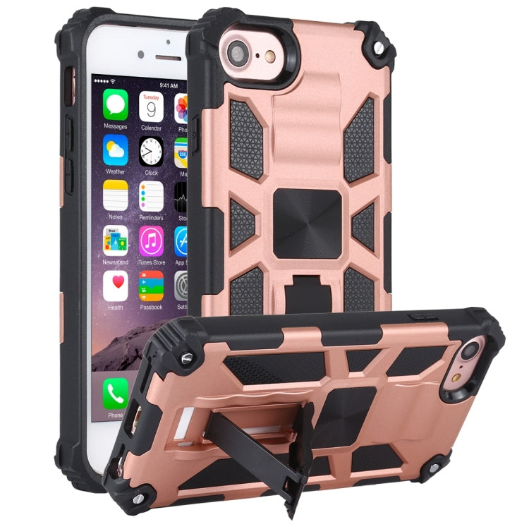 Shockproof TPU + PC Magnetic Protective Case with Holder, For iPhone 6, For iPhone SE 2022 / SE 2020 / 8 / 7, For iPhone 6 Plus, For iPhone 8 Plus / 7 Plus