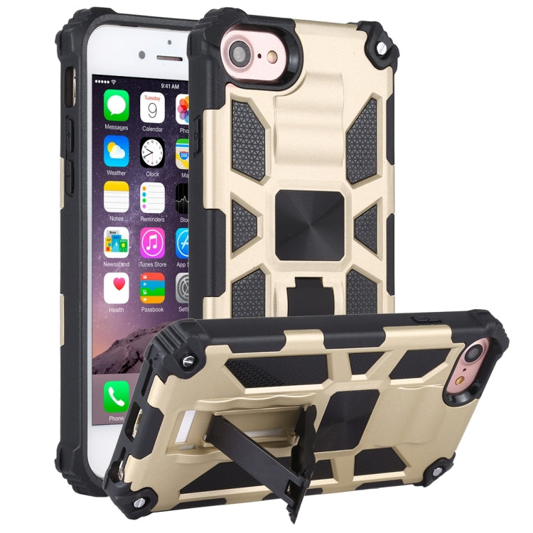 Shockproof TPU + PC Magnetic Protective Case with Holder, For iPhone 6, For iPhone SE 2022 / SE 2020 / 8 / 7, For iPhone 6 Plus, For iPhone 8 Plus / 7 Plus