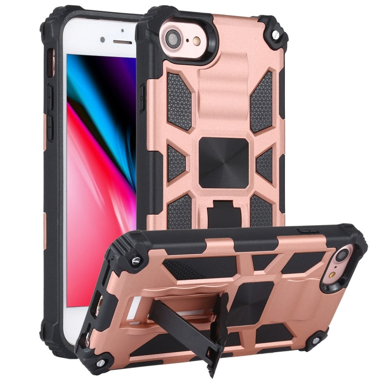 Shockproof TPU + PC Magnetic Protective Case with Holder, For iPhone 6, For iPhone SE 2022 / SE 2020 / 8 / 7, For iPhone 6 Plus, For iPhone 8 Plus / 7 Plus
