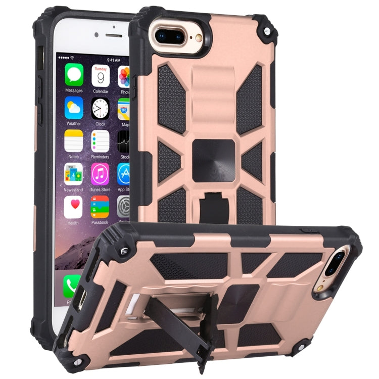 Shockproof TPU + PC Magnetic Protective Case with Holder, For iPhone 6, For iPhone SE 2022 / SE 2020 / 8 / 7, For iPhone 6 Plus, For iPhone 8 Plus / 7 Plus