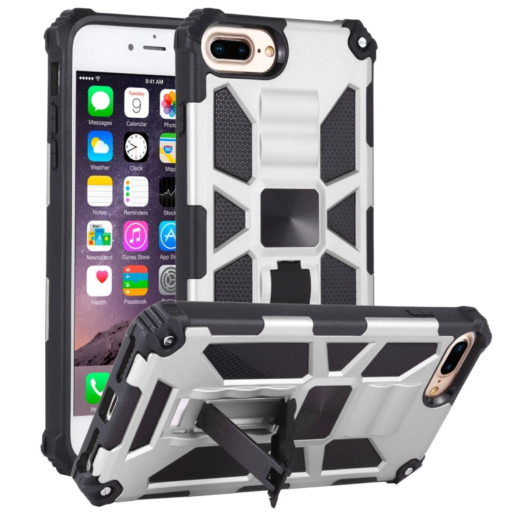 Shockproof TPU + PC Magnetic Protective Case with Holder, For iPhone 6, For iPhone SE 2022 / SE 2020 / 8 / 7, For iPhone 6 Plus, For iPhone 8 Plus / 7 Plus