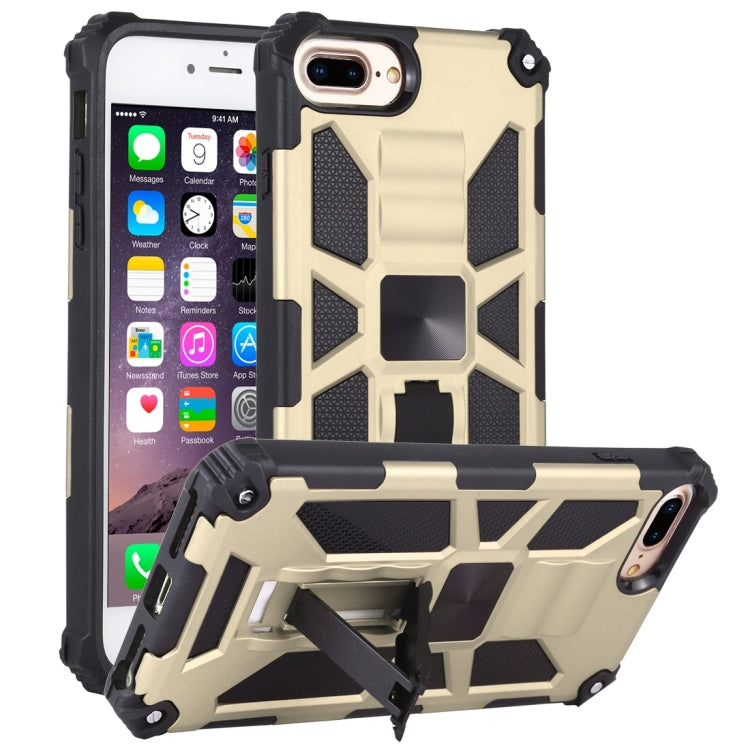 Shockproof TPU + PC Magnetic Protective Case with Holder, For iPhone 6, For iPhone SE 2022 / SE 2020 / 8 / 7, For iPhone 6 Plus, For iPhone 8 Plus / 7 Plus