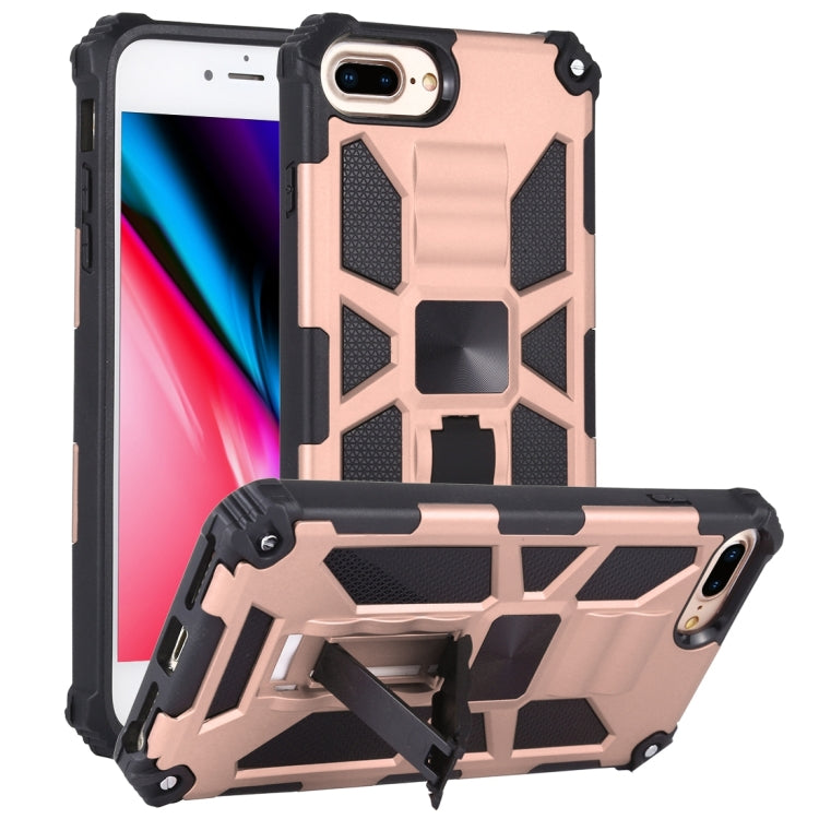 Shockproof TPU + PC Magnetic Protective Case with Holder, For iPhone 6, For iPhone SE 2022 / SE 2020 / 8 / 7, For iPhone 6 Plus, For iPhone 8 Plus / 7 Plus