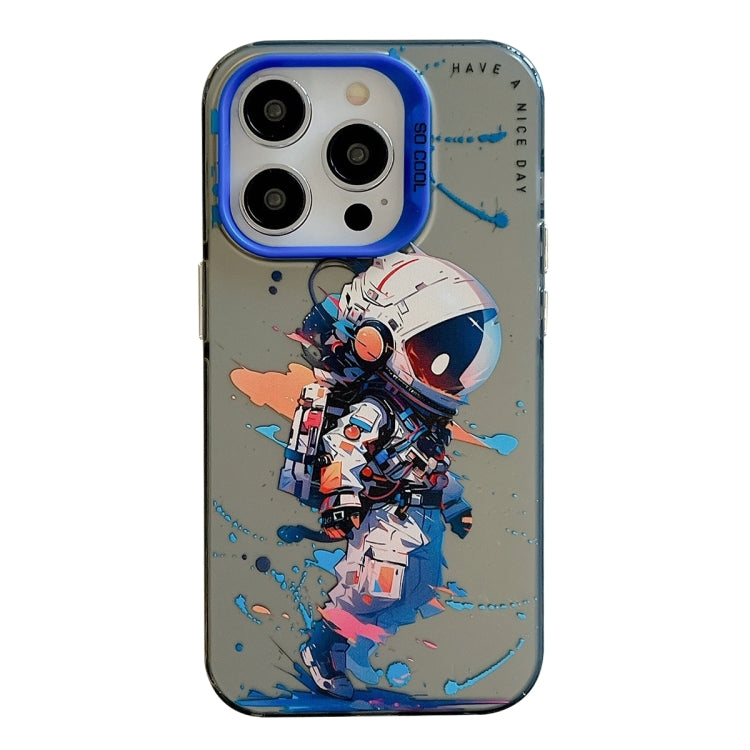 For iPhone 15 Pro Animal Pattern Oil Painting Series PC + TPU Phone Case(Tattered Astronaut) - HoMEdemic™ 