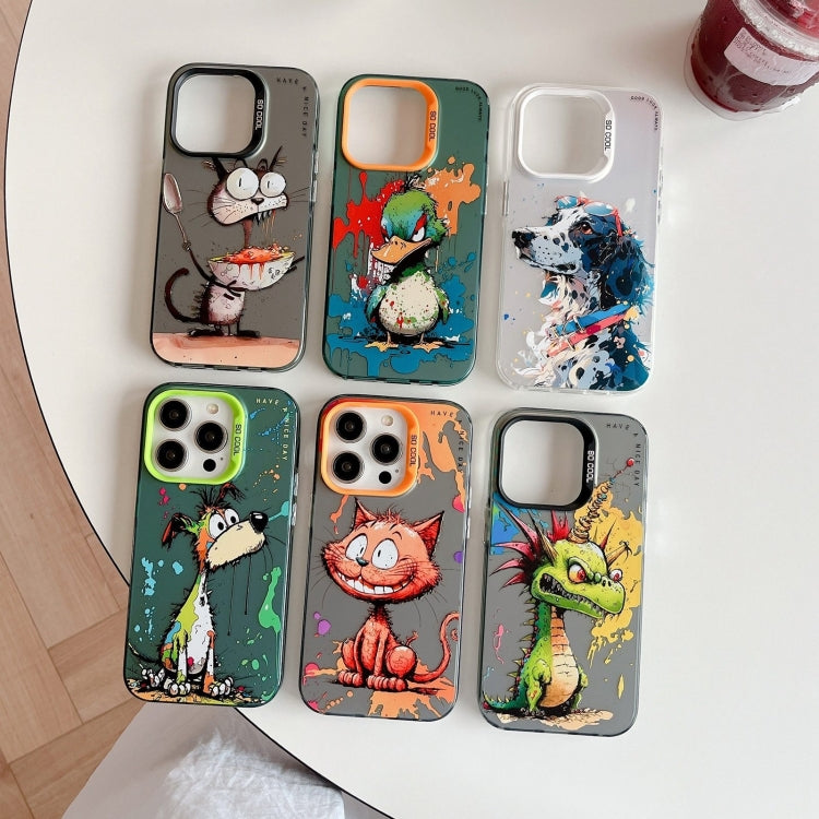 For iPhone 15 Pro Animal Pattern Oil Painting Series PC + TPU Phone Case(Panda) - HoMEdemic™ 