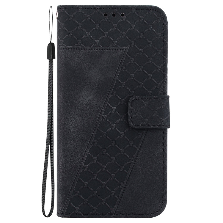 For iPhone 15 Pro Max Seven-shaped Embossed Leather Phone Case(Black) - HoMEdemic™ 