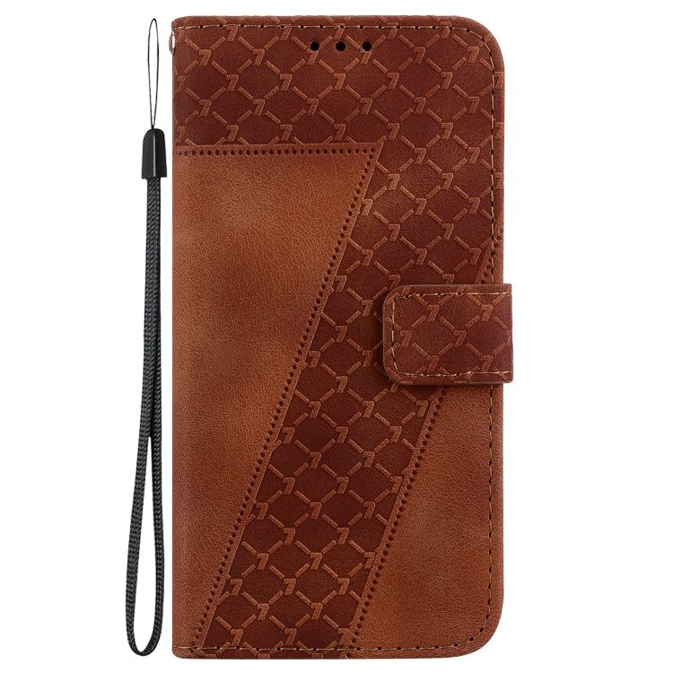 For iPhone 15 Pro Seven-shaped Embossed Leather Phone Case(Brown) - HoMEdemic™ 