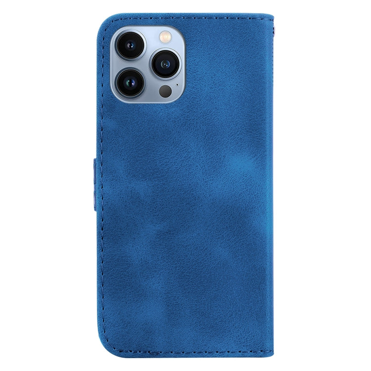 For iPhone 15 Pro Seven-shaped Embossed Leather Phone Case(Blue) - HoMEdemic™ 