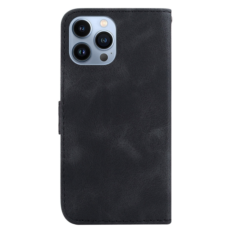 For iPhone 15 Pro Seven-shaped Embossed Leather Phone Case(Black) - HoMEdemic™ 