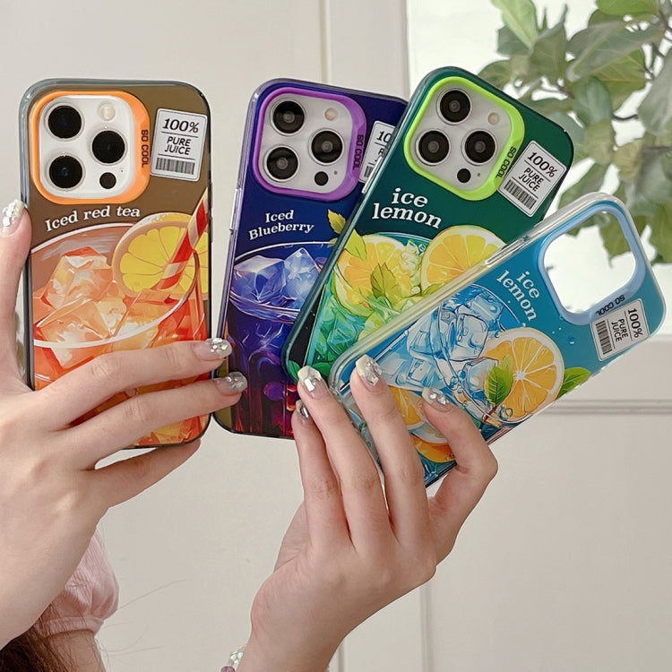 For iPhone 15 Pro Orange TPU Hybrid PC Phone Case(Purple) - HoMEdemic™ 