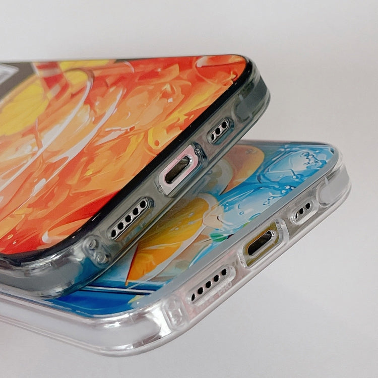 For iPhone 15 Pro Orange TPU Hybrid PC Phone Case(Blue) - HoMEdemic™ 