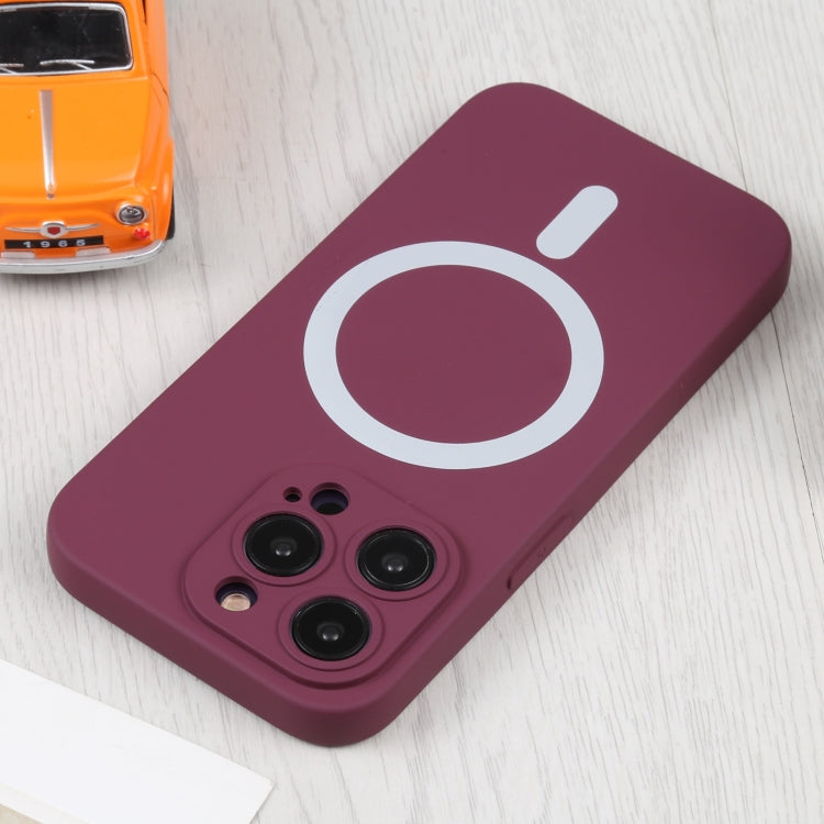 For iPhone 15 Pro Max Liquid Silicone Magsafe Phone Case(Wine Red) - HoMEdemic™ 