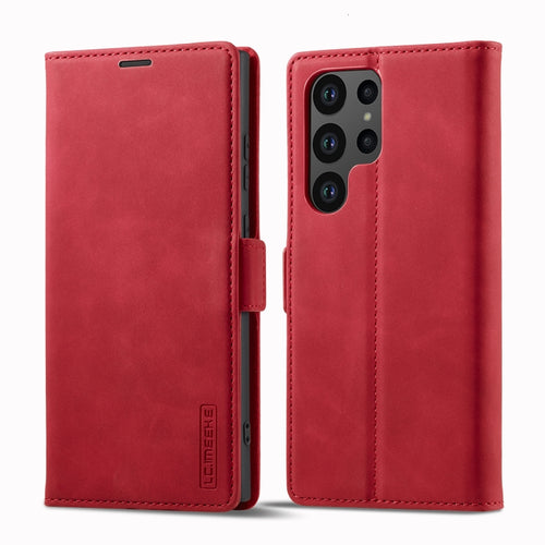 For Samsung Galaxy S24 Ultra 5G LC.IMEEKE Strong Magnetism Microfiber Leather Phone Case(Red) - HoMEdemic™ 