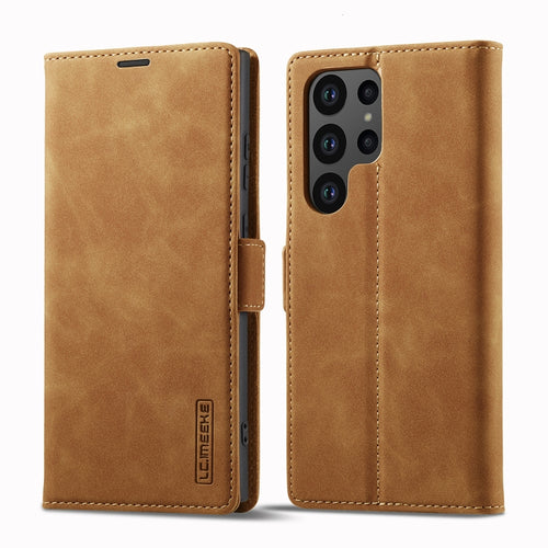 For Samsung Galaxy S24 Ultra 5G LC.IMEEKE Strong Magnetism Microfiber Leather Phone Case(Brown) - HoMEdemic™ 