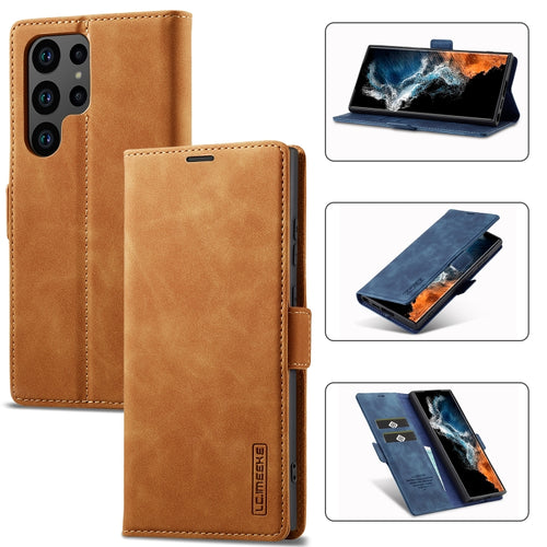 For Samsung Galaxy S24 Ultra 5G LC.IMEEKE Strong Magnetism Microfiber Leather Phone Case(Brown) - HoMEdemic™ 