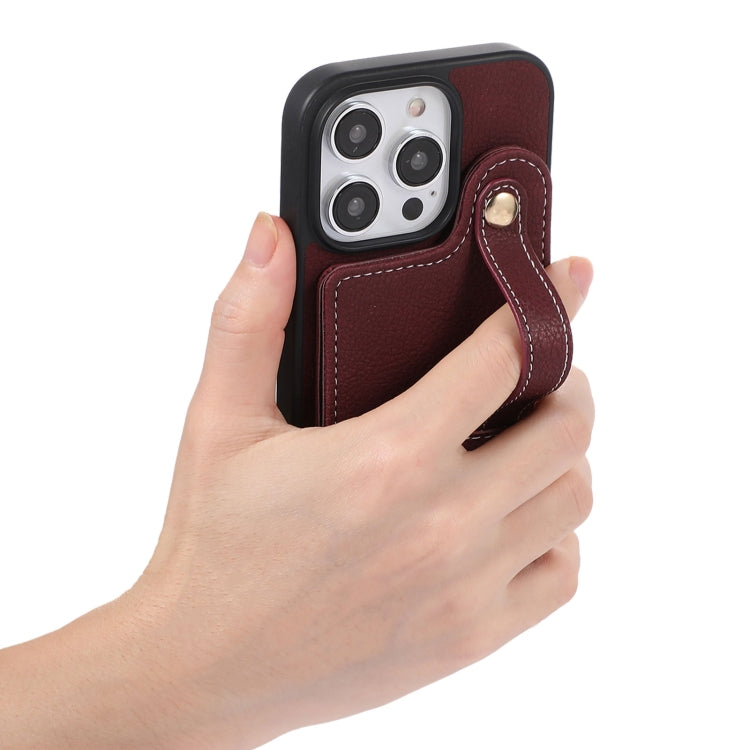 For iPhone 15 Pro ABEEL Litchi Texture Card Bag PU Phone Case(Purple) - HoMEdemic™ 