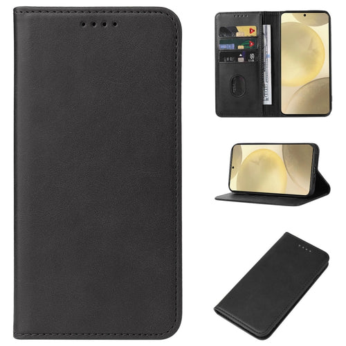 For Samsung Galaxy S24 5G Magnetic Closure Leather Phone Case(Black) - HoMEdemic™ 