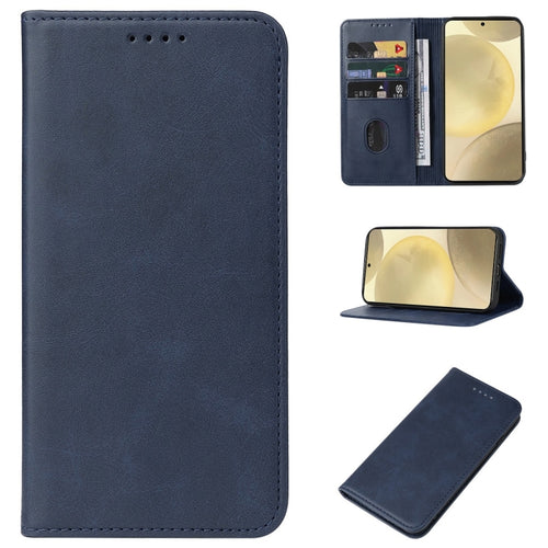 For Samsung Galaxy S24 5G Magnetic Closure Leather Phone Case(Blue) - HoMEdemic™ 