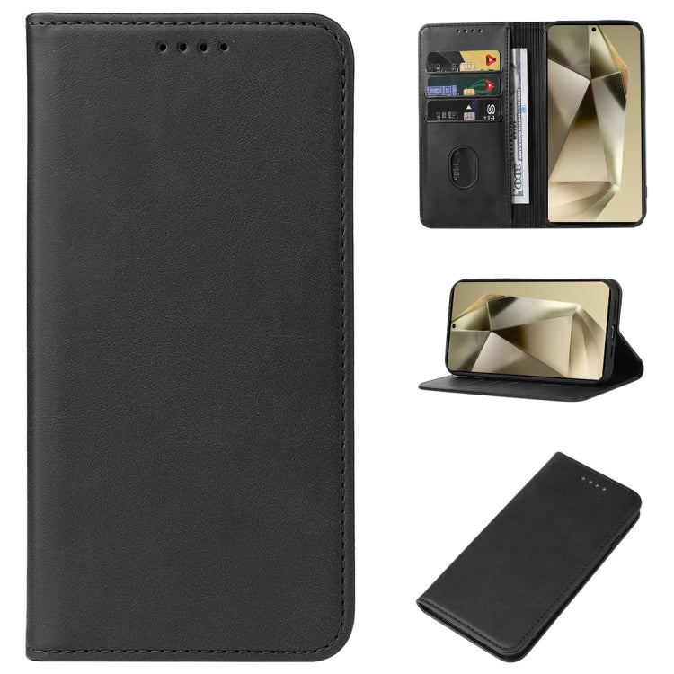 For Samsung Galaxy S24 Ultra 5G Magnetic Closure Leather Phone Case(Black) - HoMEdemic™ 