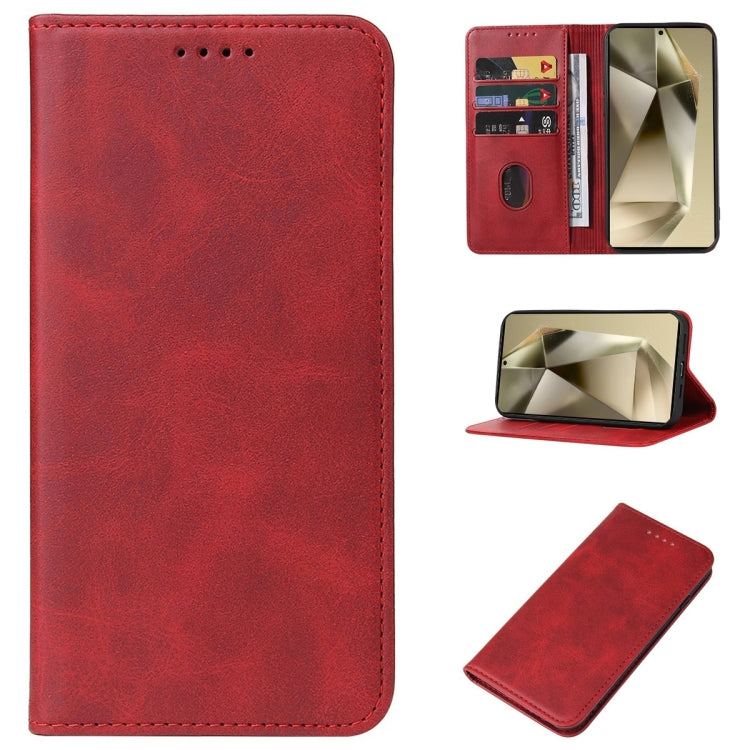 For Samsung Galaxy S24 Ultra 5G Magnetic Closure Leather Phone Case(Red) - HoMEdemic™ 