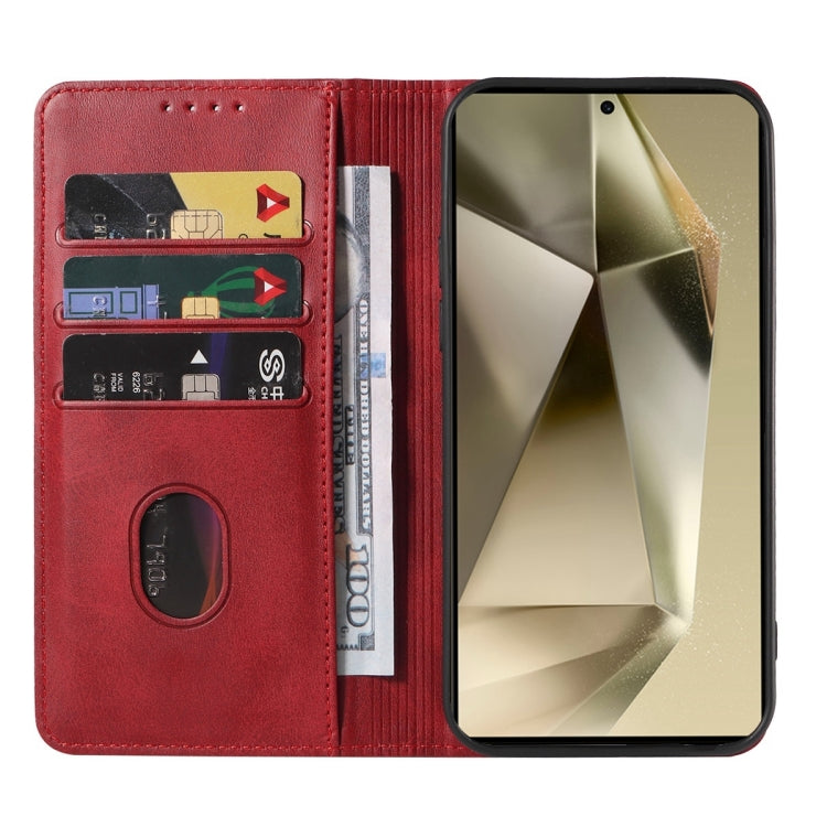 For Samsung Galaxy S24 Ultra 5G Magnetic Closure Leather Phone Case(Red) - HoMEdemic™ 