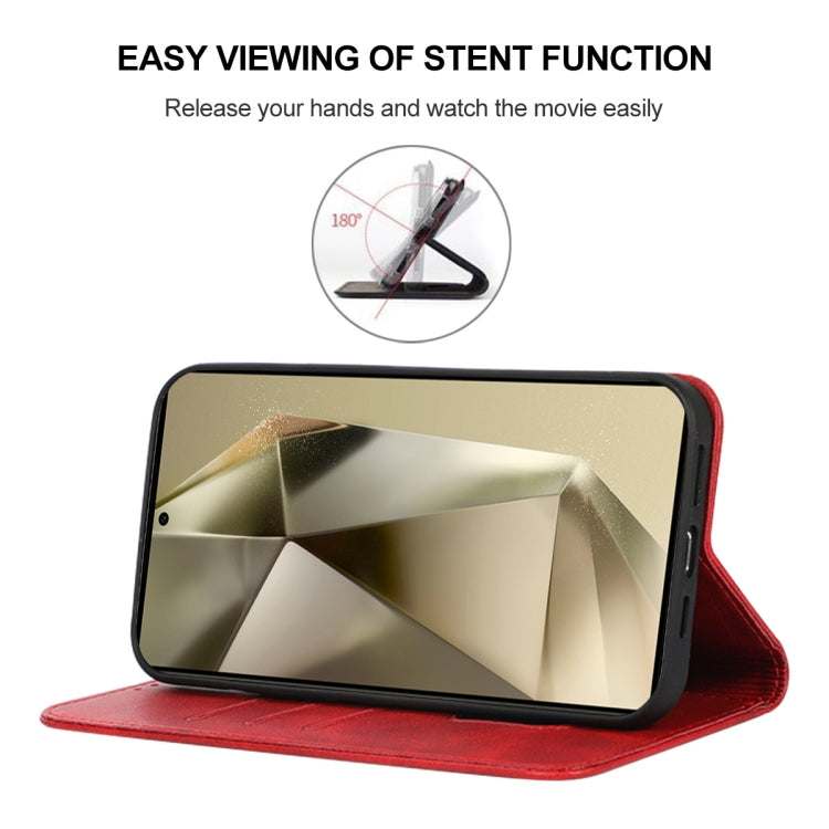 For Samsung Galaxy S24 Ultra 5G Magnetic Closure Leather Phone Case(Red) - HoMEdemic™ 