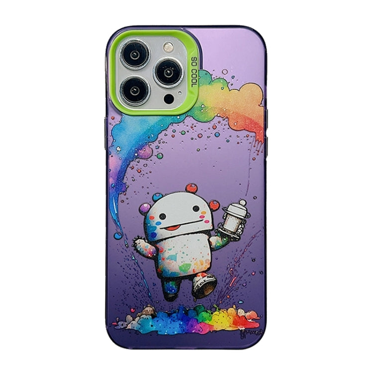 For iPhone 15 Pro Max Cute Animal Pattern Series PC + TPU Phone Case(Robots) - HoMEdemic™ 