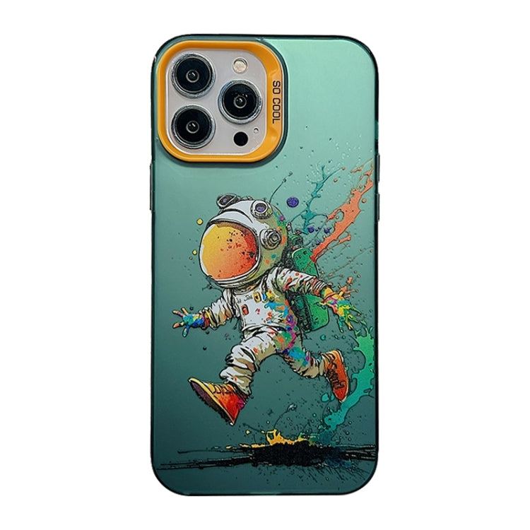 For iPhone 15 Pro Cute Animal Pattern Series PC + TPU Phone Case(Running astronauts) - HoMEdemic™ 