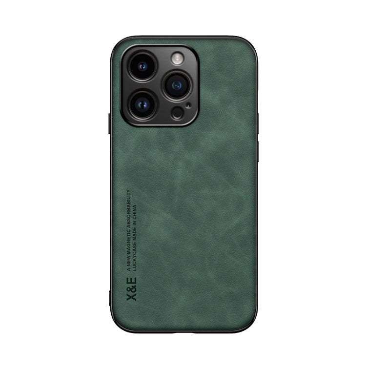 iPhone 15 Pro Skin Feel Magnetic Leather Back Phone Case(Green) - HoMEdemic™ 