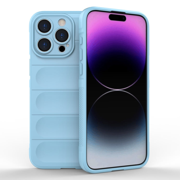 For iPhone 15 Pro Max Magic Shield TPU + Flannel Phone Case(Light Blue) - HoMEdemic™ 