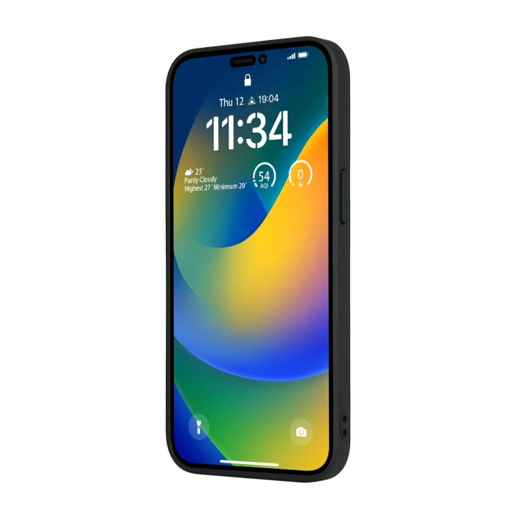 For iPhone 15 Pro Fierre Shann Leather Texture Phone Back Cover Case(Ox Tendon Black) - HoMEdemic™ 