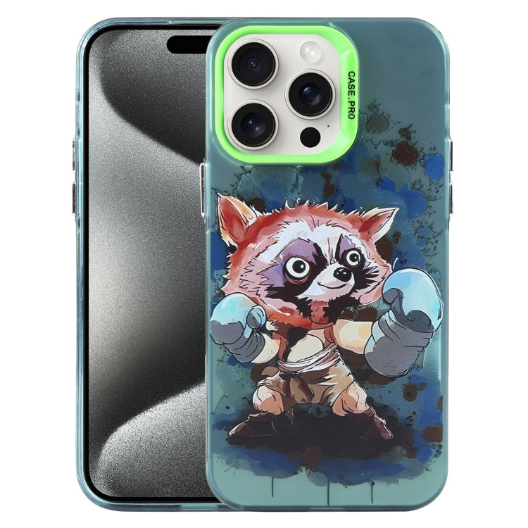 For iPhone 15 Pro Animal Pattern PC Phone Case(Raccoon) - HoMEdemic™ 