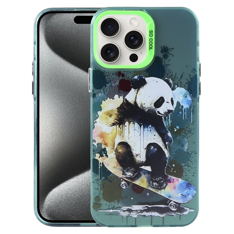 For iPhone 15 Pro Animal Pattern PC Phone Case(Panda) - HoMEdemic™ 