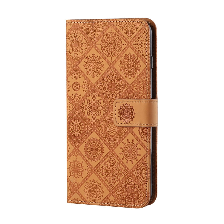 For iPhone 15 Pro Max Ethnic Style Embossed Pattern Leather Phone Case(Brown) - HoMEdemic™ 