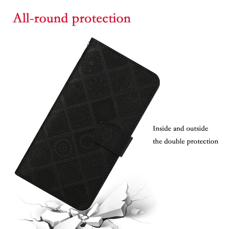 For iPhone 15 Pro Ethnic Style Embossed Pattern Leather Phone Case(Black) - HoMEdemic™ 