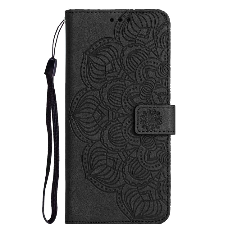 For iPhone 15 Pro Max Mandala Embossed Flip Leather Phone Case(Black) - HoMEdemic™ 