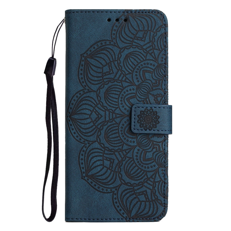 For iPhone 15 Pro Max Mandala Embossed Flip Leather Phone Case(Blue) - HoMEdemic™ 