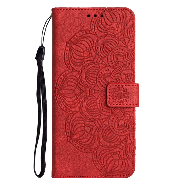For iPhone 15 Pro Mandala Embossed Flip Leather Phone Case(Red) - HoMEdemic™ 