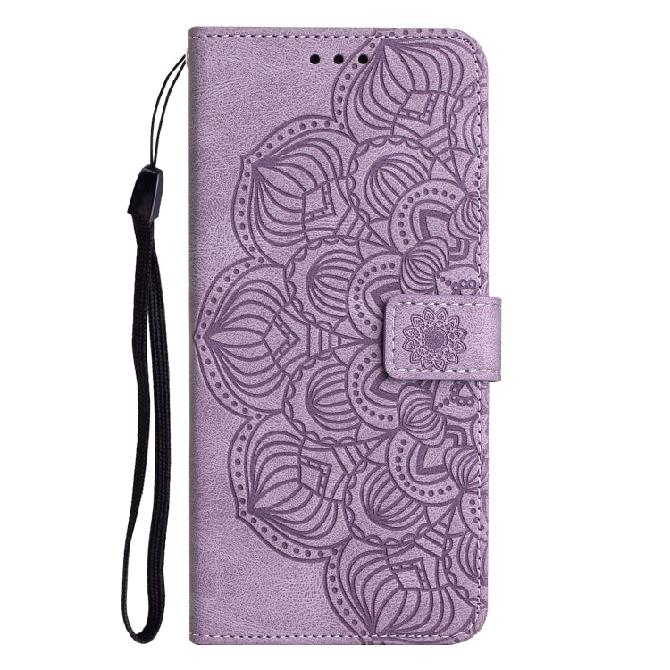 For iPhone 15 Pro Mandala Embossed Flip Leather Phone Case(Purple) - HoMEdemic™ 