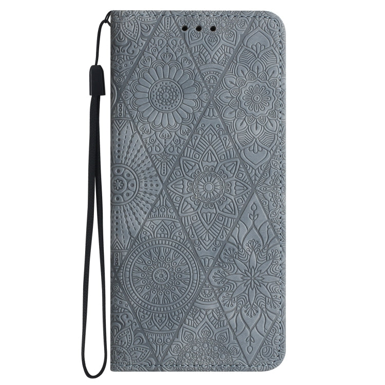 For iPhone 15 Pro Max Ethnic Embossed Adsorption Leather Phone Case(Grey) - HoMEdemic™ 