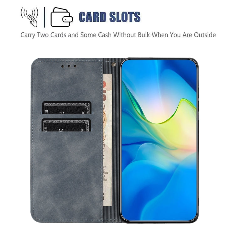 For iPhone 15 Pro Max Ethnic Embossed Adsorption Leather Phone Case(Grey) - HoMEdemic™ 