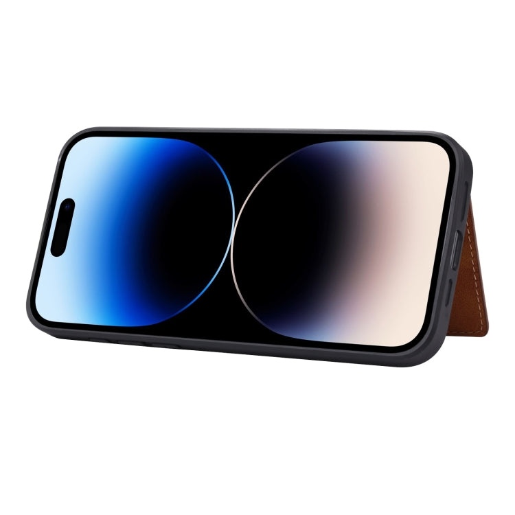 For iPhone 15 Pro Calfskin Card Slot TPU Hybrid PU Phone Case(Red) - HoMEdemic™ 