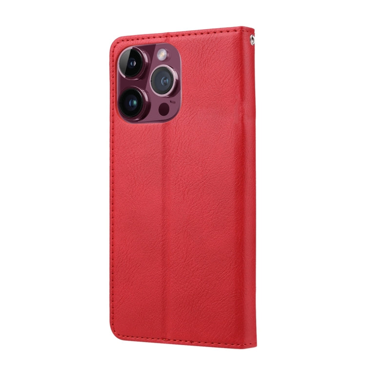 For iPhone 15 Pro Max Knead Skin Texture Flip Leather Phone Case(Red) - HoMEdemic™ 