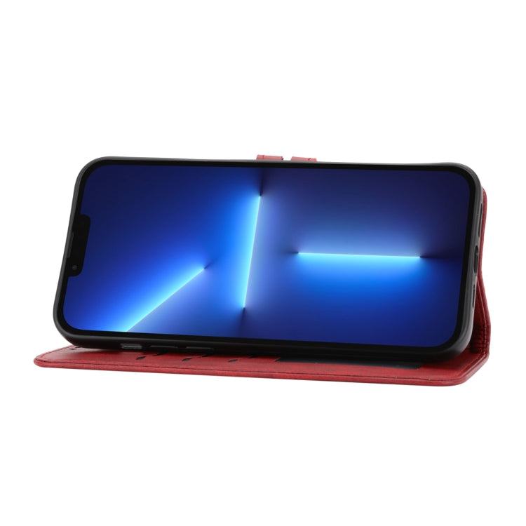 For iPhone 15 Pro Max Embossed Happy Cat Pattern Flip Leather Phone Case(Red) - HoMEdemic™ 