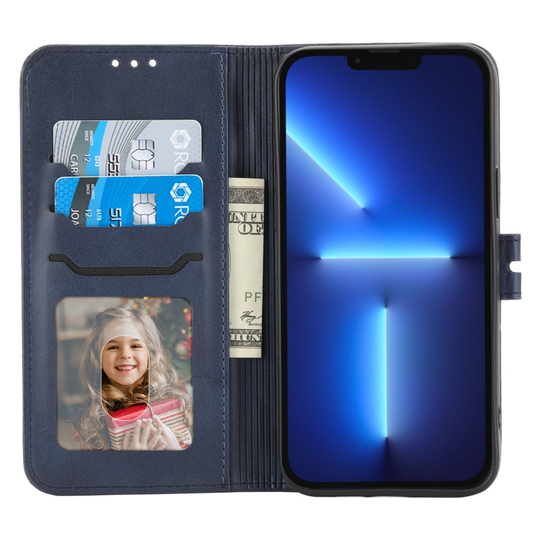 For iPhone 15 Pro Max Embossed Happy Cat Pattern Flip Leather Phone Case(Blue) - HoMEdemic™ 