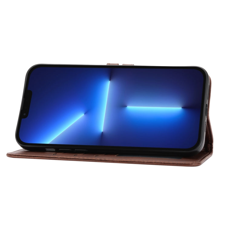 For iPhone 15 Pro Max Embossed Happy Cat Pattern Flip Leather Phone Case(Brown) - HoMEdemic™ 