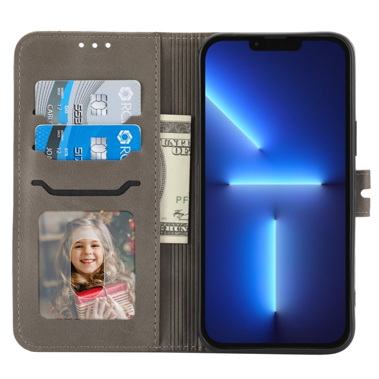 For iPhone 15 Pro Max Embossed Happy Cat Pattern Flip Leather Phone Case(Grey) - HoMEdemic™ 