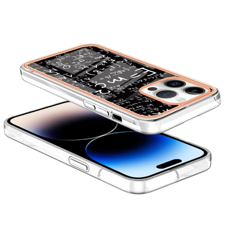 For iPhone 15 Pro Electroplating Marble Dual-side IMD Phone Case(Equation) - HoMEdemic™ 