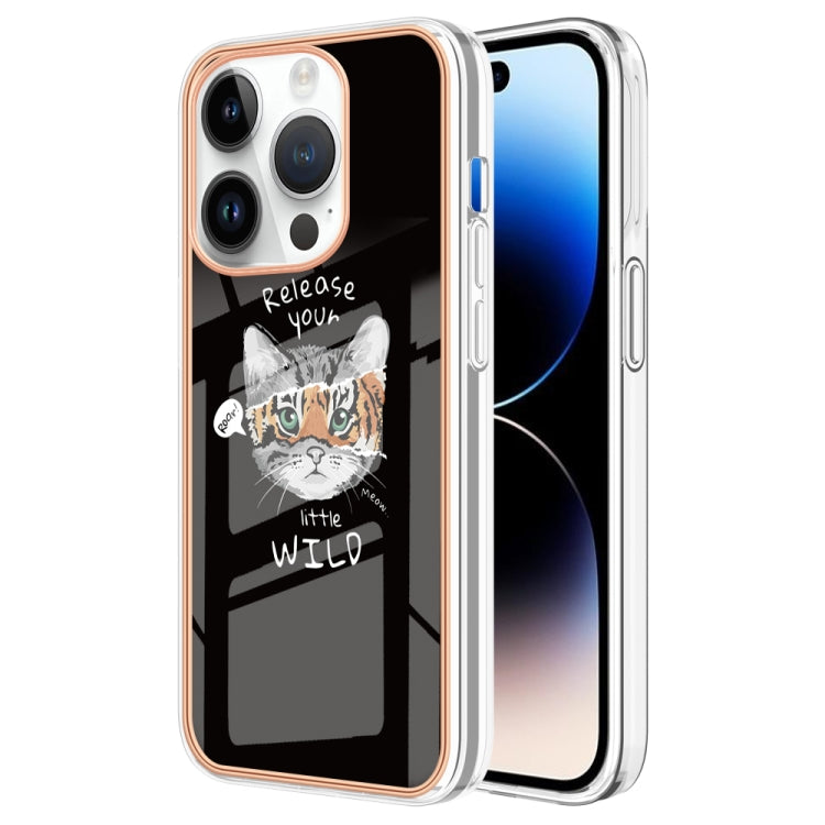 For iPhone 15 Pro Electroplating Marble Dual-side IMD Phone Case(Natural Growth) - HoMEdemic™ 