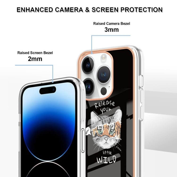 For iPhone 15 Pro Electroplating Marble Dual-side IMD Phone Case(Natural Growth) - HoMEdemic™ 
